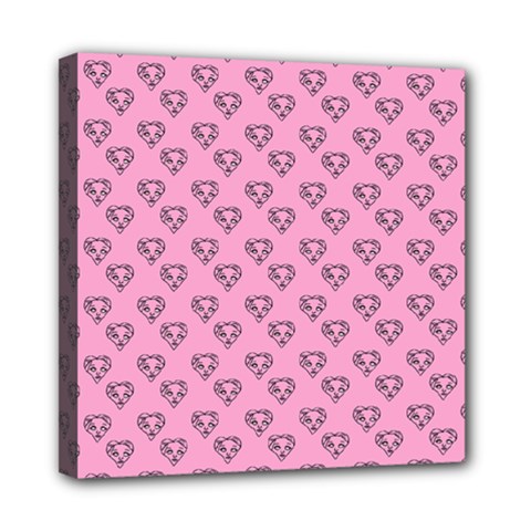 Heart Face Pink Mini Canvas 8  X 8  (stretched) by snowwhitegirl