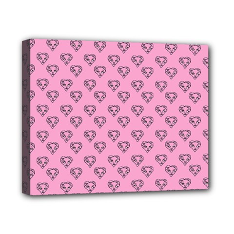 Heart Face Pink Canvas 10  X 8  (stretched) by snowwhitegirl