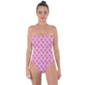 Heart Face Pink Tie Back One Piece Swimsuit View1