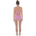 Heart Face Pink Tie Back One Piece Swimsuit View2