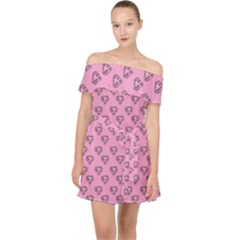 Heart Face Pink Off Shoulder Chiffon Dress by snowwhitegirl