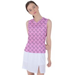 Heart Face Pink Women s Sleeveless Mesh Sports Top