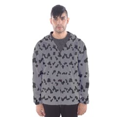 Mosaique Noir/gris Men s Hooded Windbreaker by kcreatif