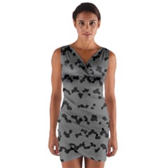 Mosaique Noir/gris Wrap Front Bodycon Dress by kcreatif