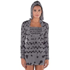 Mosaique Noir/gris Long Sleeve Hooded T-shirt by kcreatif