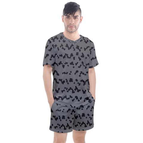 Mosaique Noir/gris Men s Mesh Tee And Shorts Set by kcreatif