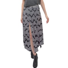 Mosaique Noir/gris Velour Split Maxi Skirt by kcreatif