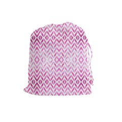 Chevrons Abstrait Rose Drawstring Pouch (large)