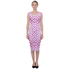 Chevrons Abstrait Rose Sleeveless Pencil Dress