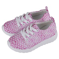 Chevrons Abstrait Rose Kids  Lightweight Sports Shoes by kcreatif