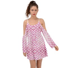 Chevrons Abstrait Rose Kimono Sleeves Boho Dress