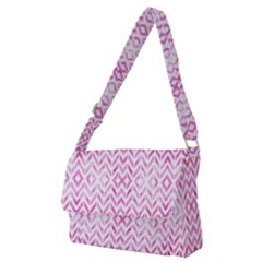 Chevrons Abstrait Rose Full Print Messenger Bag (m) by kcreatif