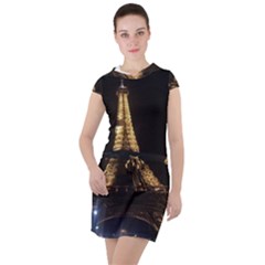 Tour Eiffel Paris Nuit Drawstring Hooded Dress by kcreatif