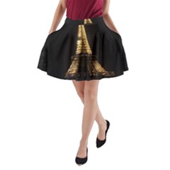 Tour Eiffel Paris Nuit A-line Pocket Skirt by kcreatif