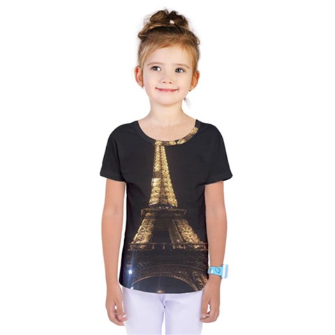 Tour Eiffel Paris Nuit Kids  One Piece Tee by kcreatif