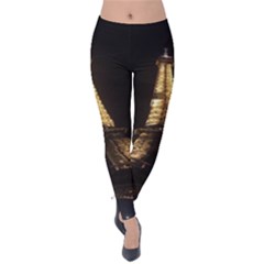 Tour Eiffel Paris Nuit Velvet Leggings by kcreatif