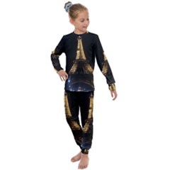 Tour Eiffel Paris Nuit Kids  Long Sleeve Set  by kcreatif