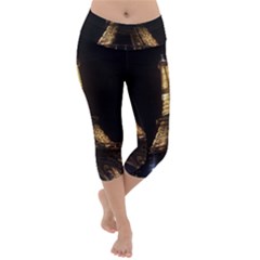 Tour Eiffel Paris Nuit Lightweight Velour Capri Yoga Leggings by kcreatif