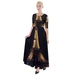 Tour Eiffel Paris Nuit Half Sleeves Maxi Dress by kcreatif