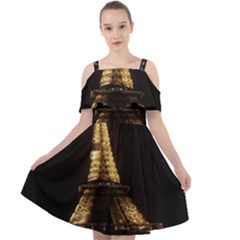 Tour Eiffel Paris Nuit Cut Out Shoulders Chiffon Dress by kcreatif