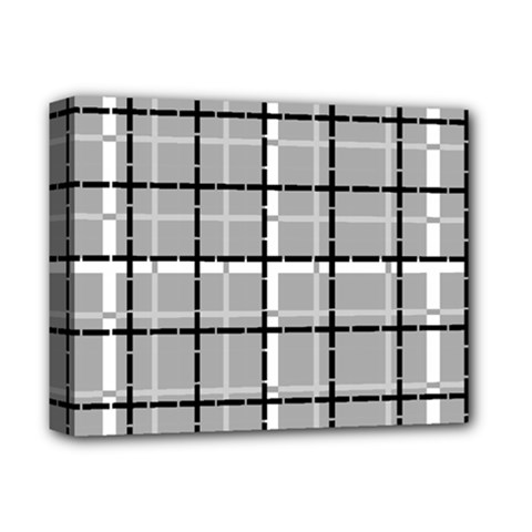 Pattern Carreaux Noir/gris Deluxe Canvas 14  X 11  (stretched) by kcreatif