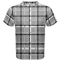 Pattern Carreaux Noir/gris Men s Cotton Tee by kcreatif