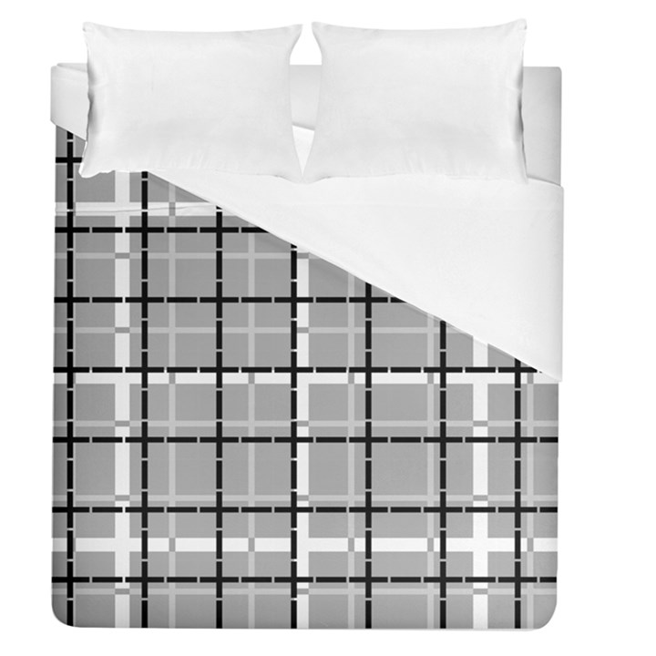 Pattern Carreaux Noir/Gris Duvet Cover (Queen Size)