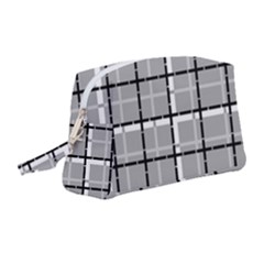 Pattern Carreaux Noir/gris Wristlet Pouch Bag (medium) by kcreatif