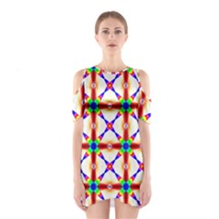 Rainbow Pattern Shoulder Cutout One Piece Dress by Mariart