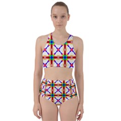 Rainbow Pattern Racer Back Bikini Set by Mariart