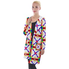 Rainbow Pattern Hooded Pocket Cardigan