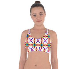 Rainbow Pattern Cross String Back Sports Bra