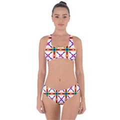 Rainbow Pattern Criss Cross Bikini Set