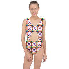 Rainbow Pattern Center Cut Out Swimsuit by Mariart