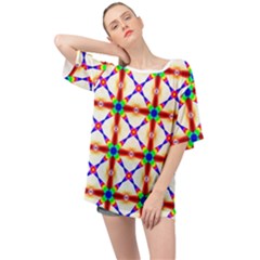 Rainbow Pattern Oversized Chiffon Top by Mariart