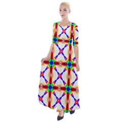 Rainbow Pattern Half Sleeves Maxi Dress by Mariart