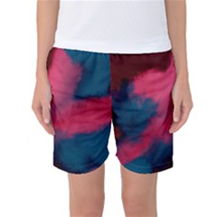 Dégradé Rose/bleu Women s Basketball Shorts by kcreatif