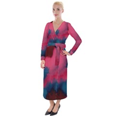 Dégradé Rose/bleu Velvet Maxi Wrap Dress