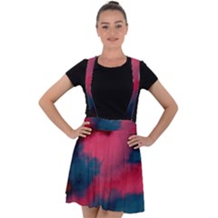 Dégradé Rose/bleu Velvet Suspender Skater Skirt