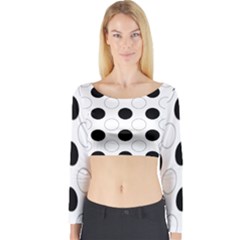 Background Dot Pattern Long Sleeve Crop Top