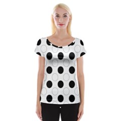 Background Dot Pattern Cap Sleeve Top