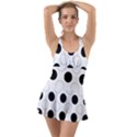 Background Dot Pattern Ruffle Top Dress Swimsuit View1