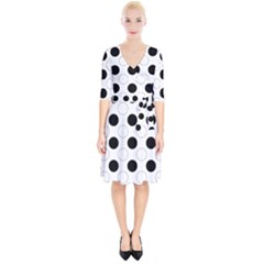 Background Dot Pattern Wrap Up Cocktail Dress