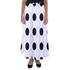 Background Dot Pattern Flared Maxi Skirt