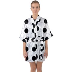 Background Dot Pattern Half Sleeve Satin Kimono  by HermanTelo