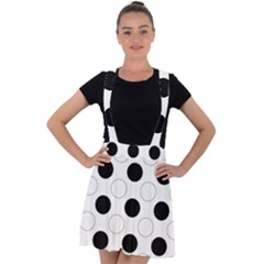 Background Dot Pattern Velvet Suspender Skater Skirt