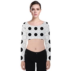 Background Dot Pattern Velvet Long Sleeve Crop Top by HermanTelo