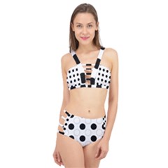 Background Dot Pattern Cage Up Bikini Set