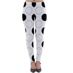 Background Dot Pattern Lightweight Velour Leggings