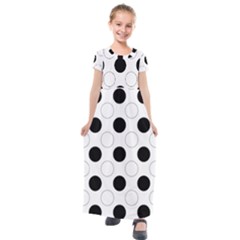 Background Dot Pattern Kids  Short Sleeve Maxi Dress